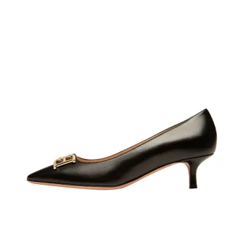 BALLY Cone Heel Mid Low Heel Shoes Women's Black