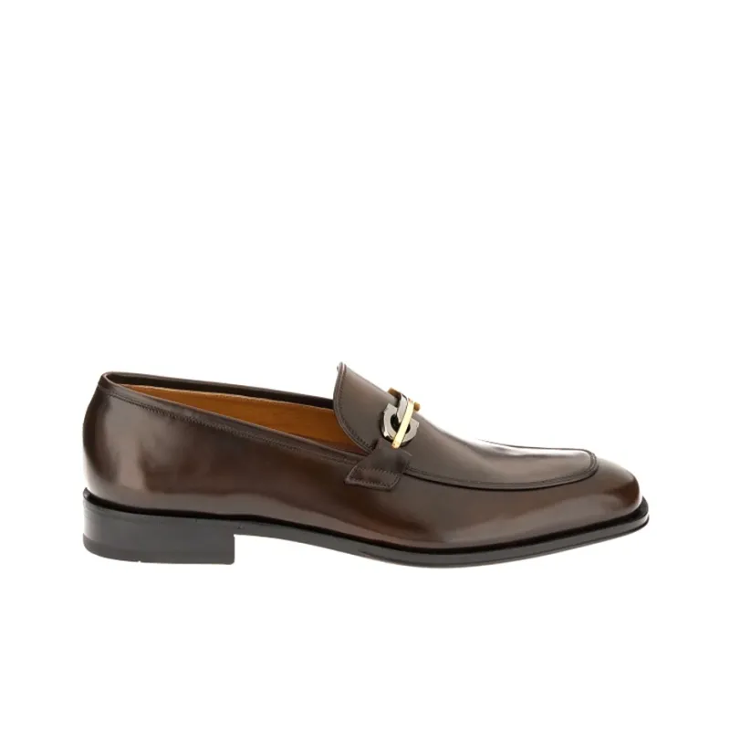 FERRAGAMO Gancini Men's Casual Shoes Men's Dark Brown-1