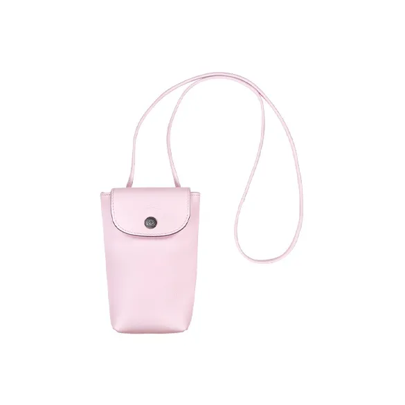 LONGCHAMP Le Pliage Xtra Large Cow Leather One Shoulder Crossbody Cell Phone Pouch Women's Light Pink-0