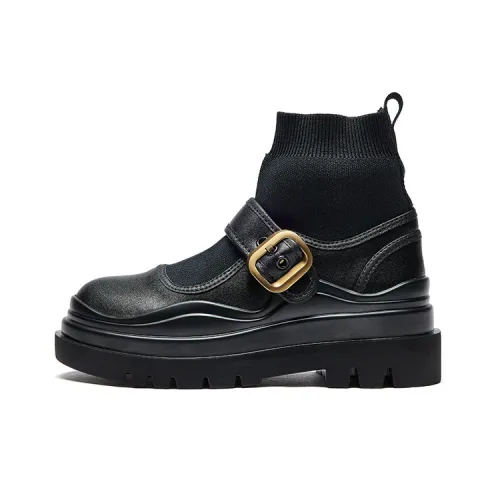 Joy&Mario Ankle Boots Women's High-Top Black