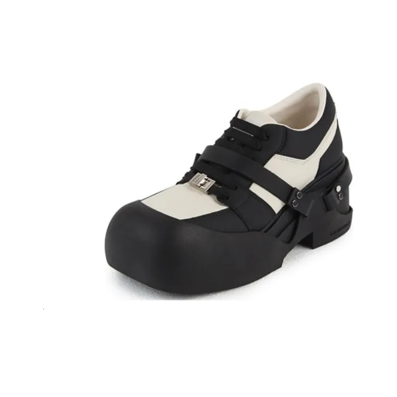 CALVINLUO Platform Shoes Unisex Black White-2