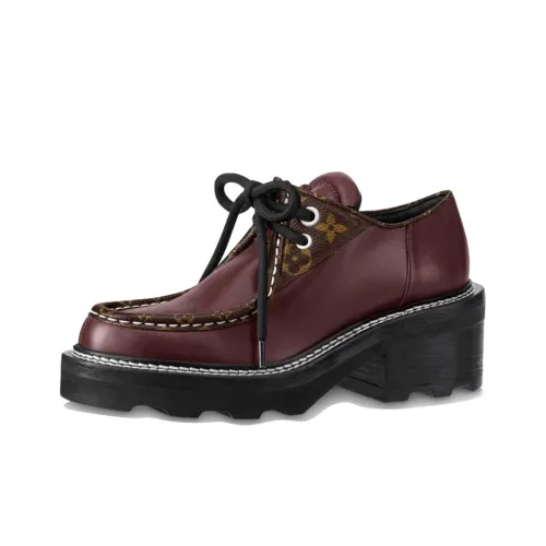 LOUIS VUITTON Beaubourg Platform Shoes Women's Burgundy