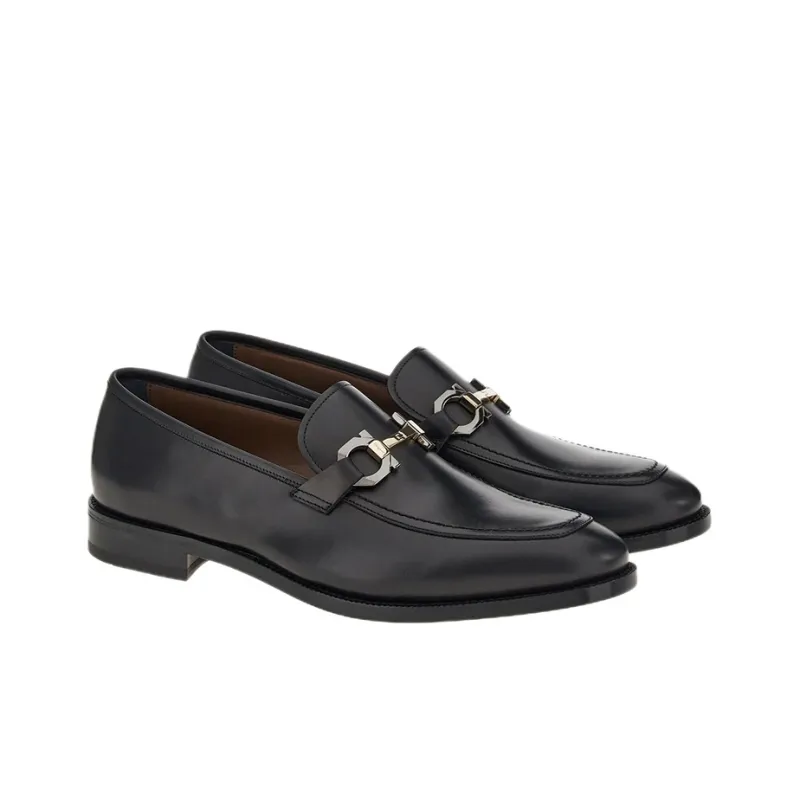 FERRAGAMO GANCINI Mokasin Shoes Men's Black-1