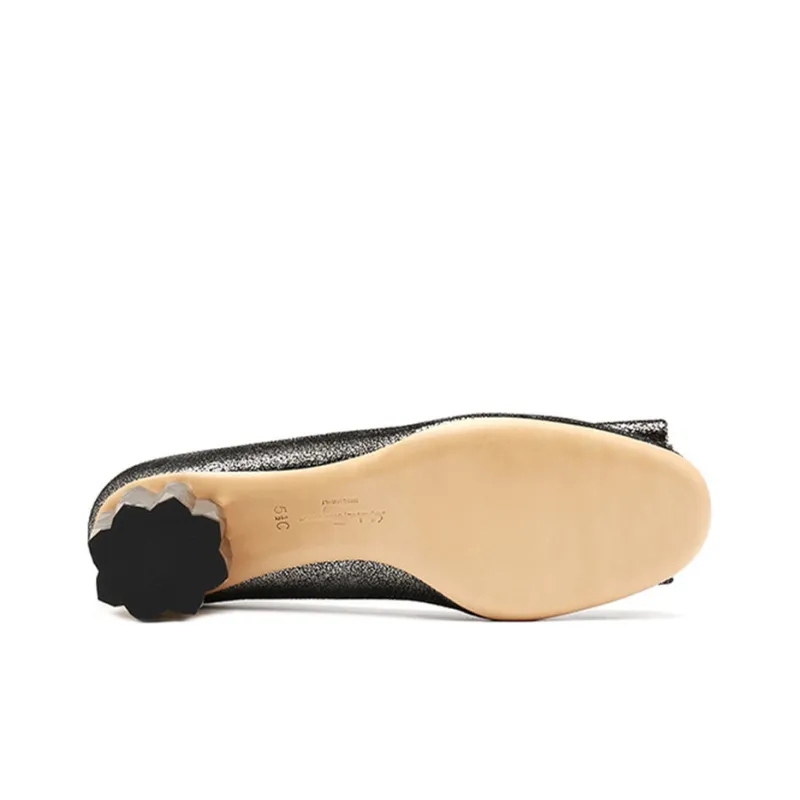 Ferragamo Mary Jane Shoes Women's Silver Gray-4