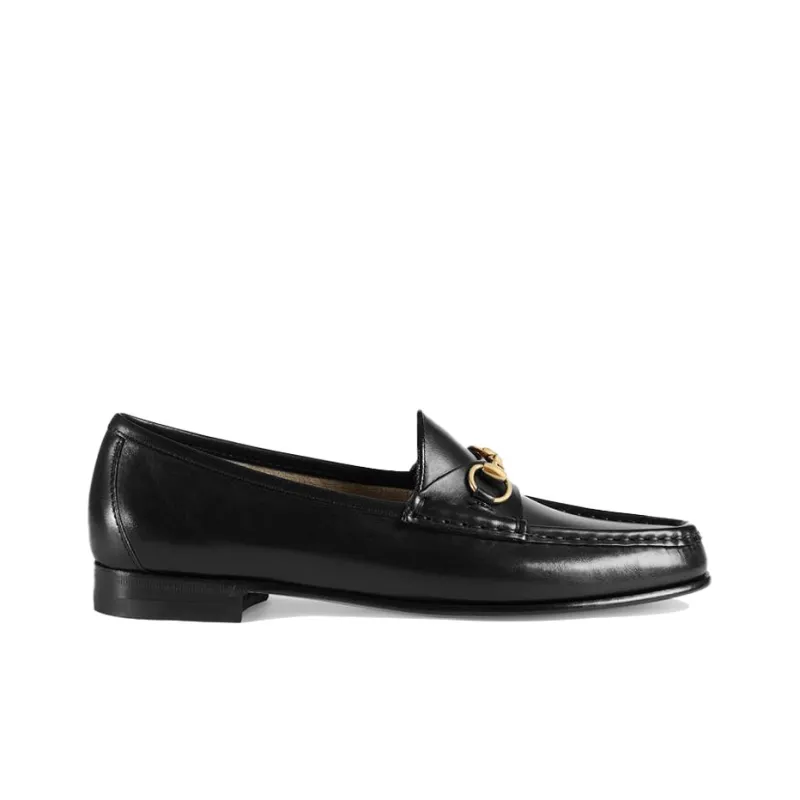 GUCCI 1953 Horsebit Loafers Black Leather Women's-1