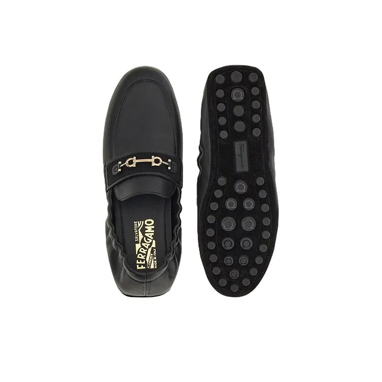 Ferragamo Gancini Men's Casual Shoes Men Low Top Black-4