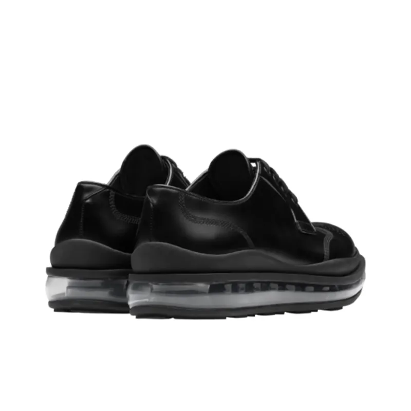 PRADA Lace Up Derby Black Brushed Leather-2