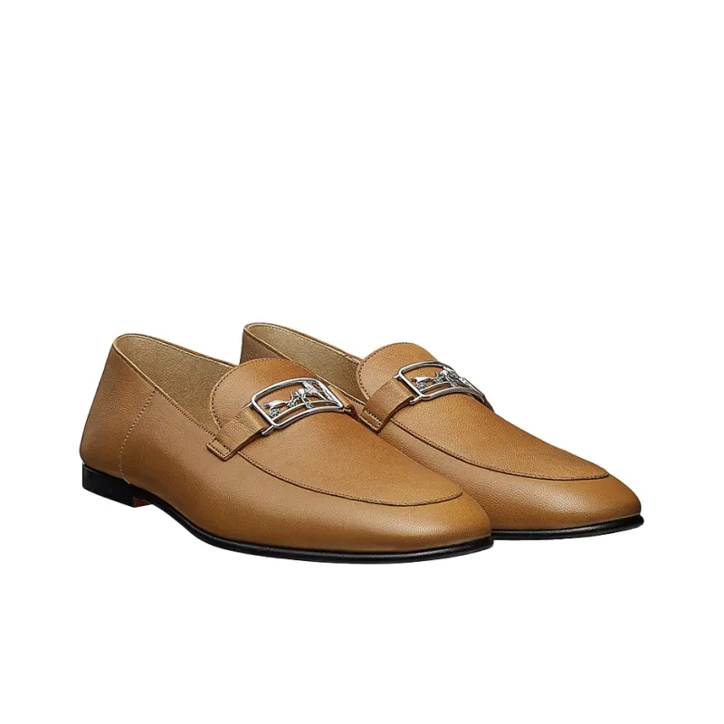 HERMES Tenor Casual Shoes Men's Brown-2