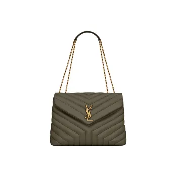 SAINT LAURENT LOULOU Cow Leather Portable Crossbody Bag Shoulder Bag Women's Green