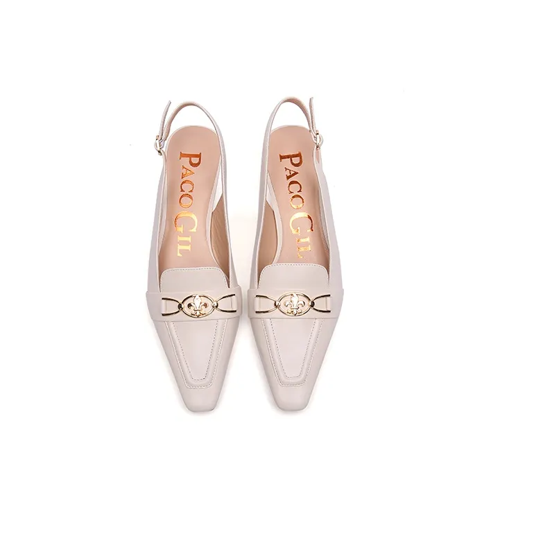 PACO GIL Slim Heel High Heels 3.5cm Women's White-2