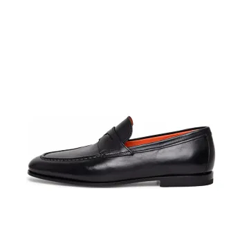 Santoni Leather Penny Loafers