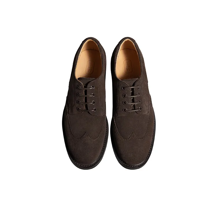 THOM WILLS British Business Round Tip Derby Shoes Casual Shoes Men's Dark Coffee-2