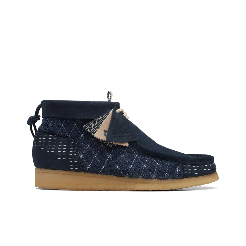 clarks Originals Wallabee Boot Navy Shashiko-1