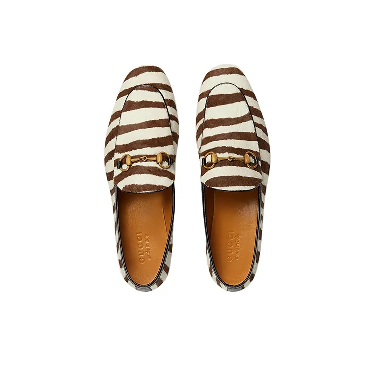 GUCCI Jordaan Zebra-effect Loafers-2
