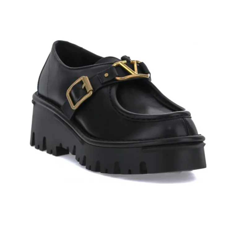 Valentino Roman Stud Platform Shoes Women's Black-1
