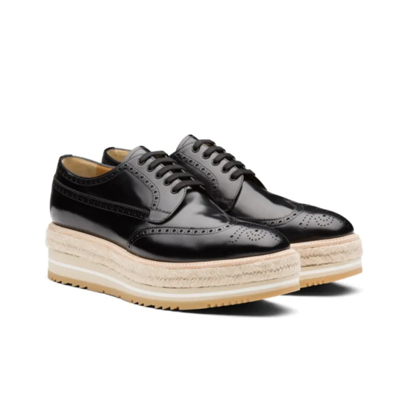 PRADA Fumé Platform Shoes Men's Black-1