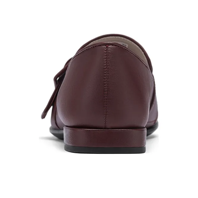 Ecco Annie Square Toe Collection Flat Shoes Women's Burgundy-4