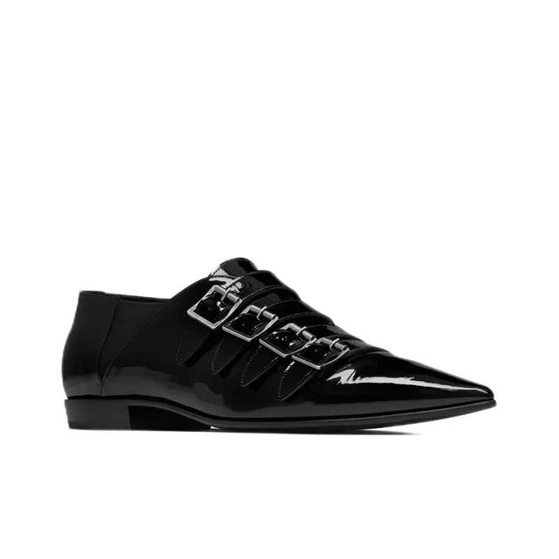 SAINT LAURENT Franklin Buckled Monk Shoes-2