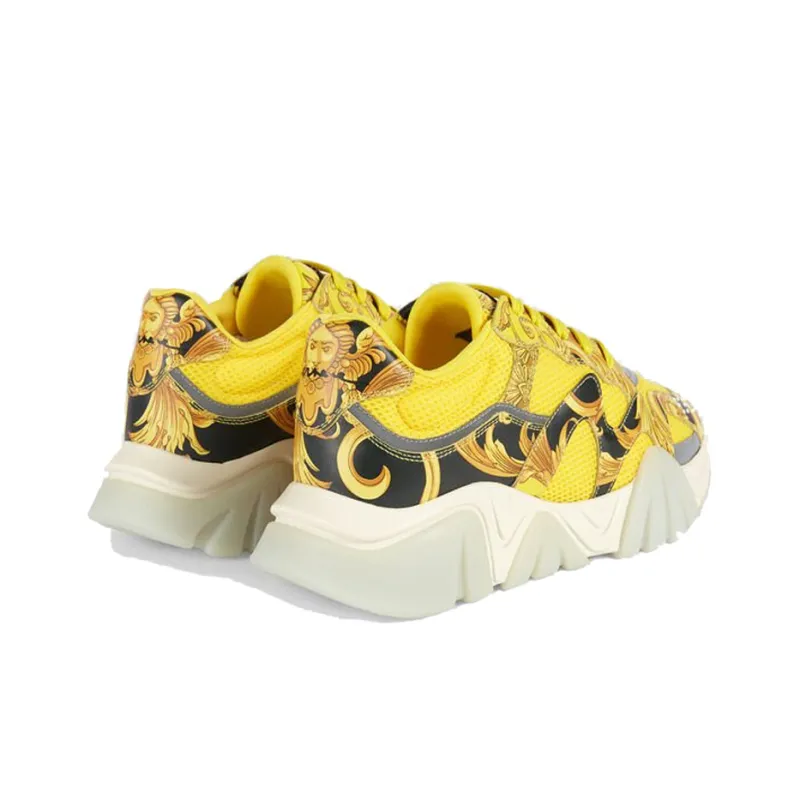VERSACE Squalo Barocco Print Yellow Women's-3