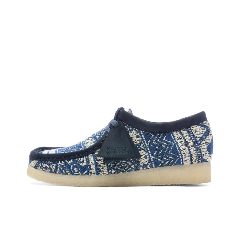 Clarks Originals Wallabee Boot Blue Fabric-0