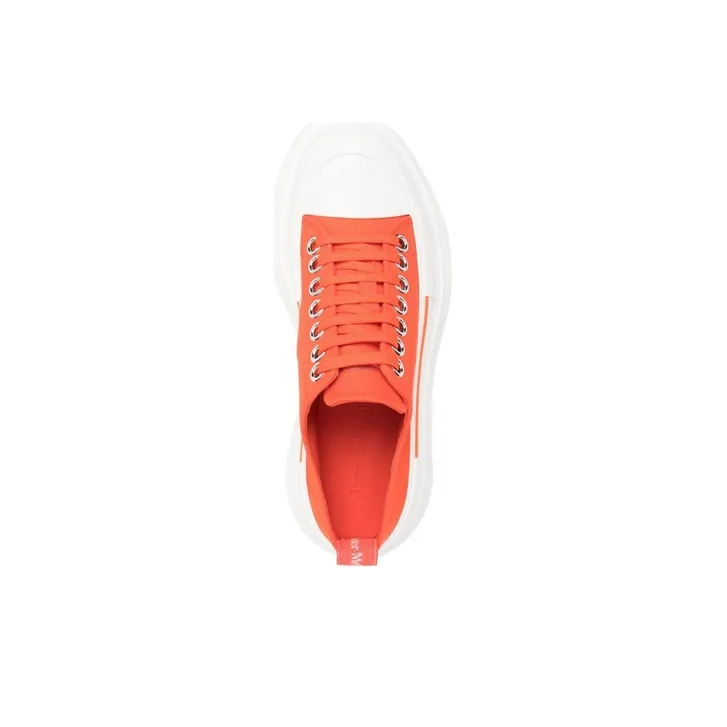 Alexander McQueen Tread Slick Low-Top Sneaker Orange White Women's-3