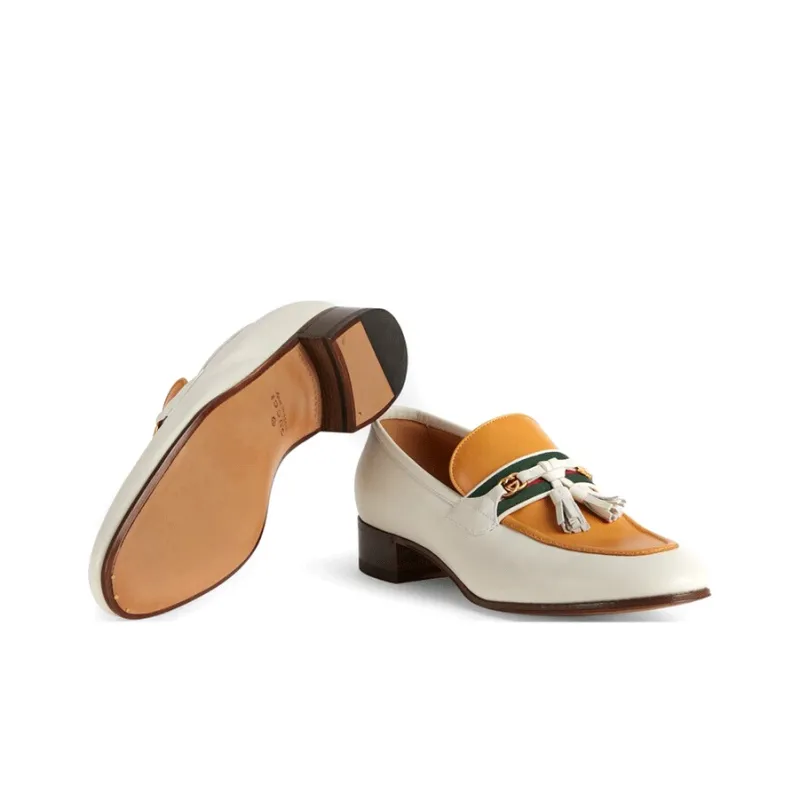 GUCCI Tassel Leather Loafers-4