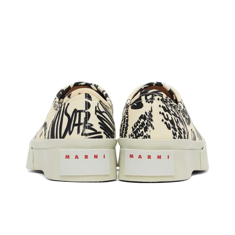 MARNI Platform Shoes Men's Printed Gray White-4
