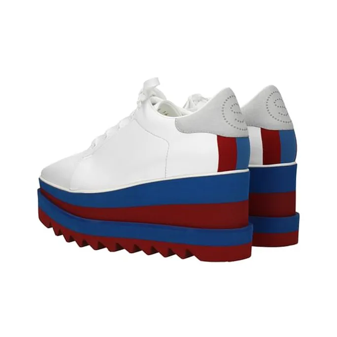 Stella McCartney Elyse Wedge Heel Platform Shoes Women's White-2