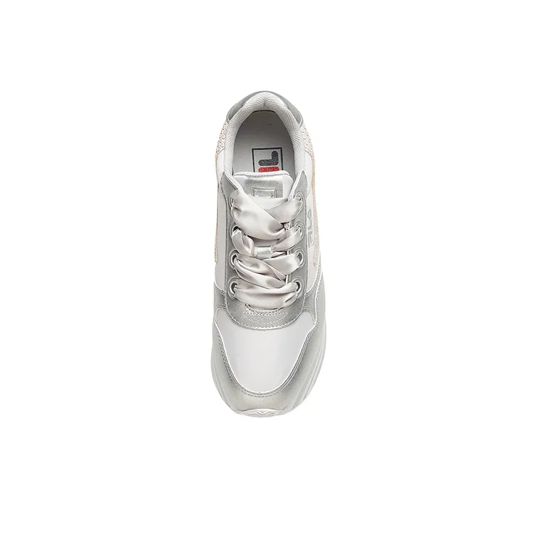 FILA Platform Shoes Women's Silver White-4