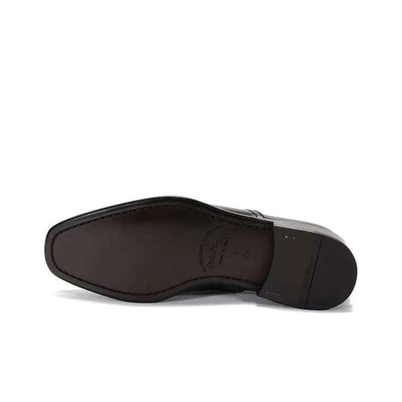 FERRAGAMO Seul Collection Cap Toe Oxford Leather Shoes Men's Black-5