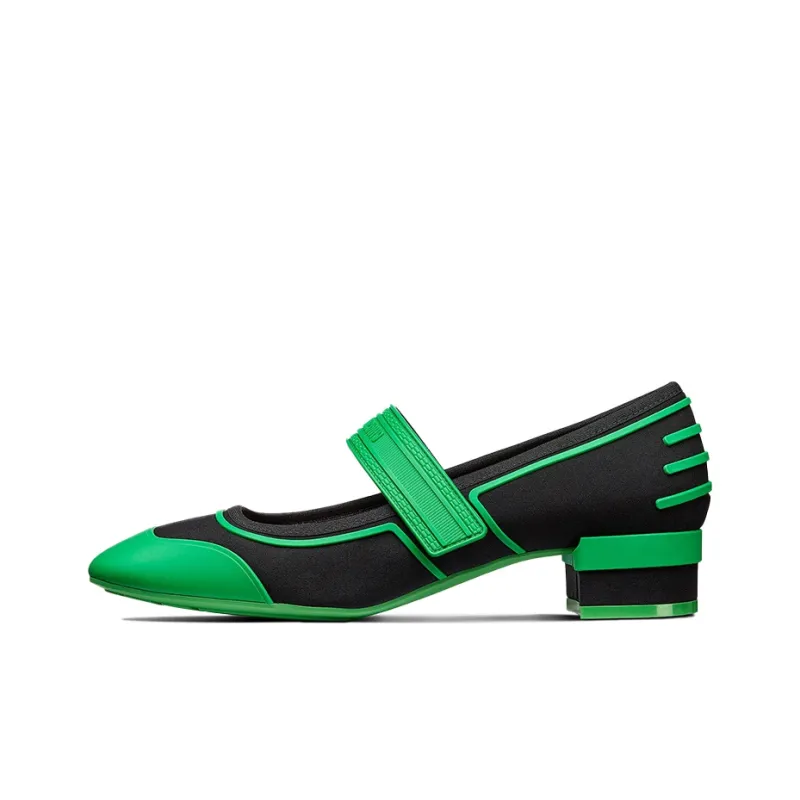 DIOR Roller Block Heel Mary Jane Shoes Women's Black Green-0