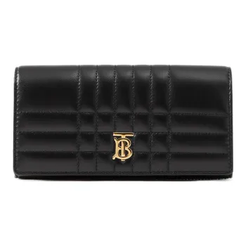 Burberry Quilted Leather Lola Continental Wallet Black /Light Gold