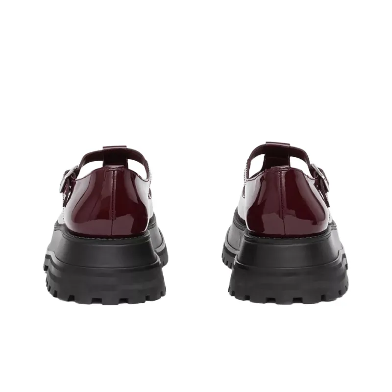Burberry Platform Shoes Women's Dark Red-4