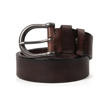 BAIJUAN Cow Leather Belts Men's Coffee/Black Width 3.8CM