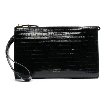 TOM FORD Calfskin Clutch Men's Black