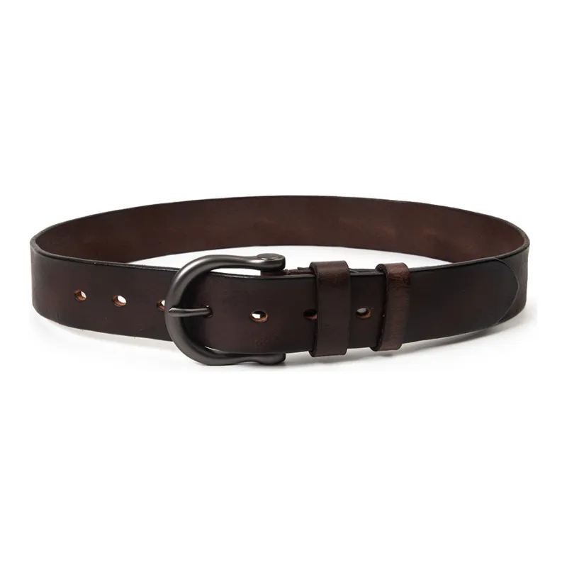 BAIJUAN Cow Leather Belts Men's Coffee/Black Width 3.8CM-2