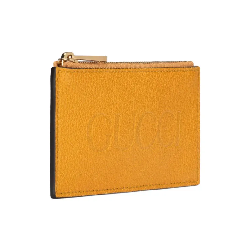 GUCCI Leather Card Holder Men's Yellow-1