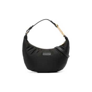 OFF WHITE Nylon Water Dumpling Bag, Underarm Bag, Hobo Bag, Shoulder Bag, Handbag Mini Women's Black Gold