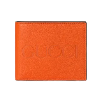 GUCCI Leather Wallet Men's Orange