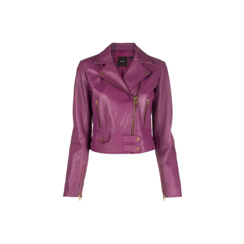 PINKO Leather Jackets Women's Purple