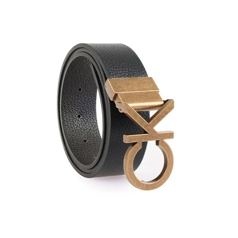 CK/Calvin Klein Trendy Versatile Individual Smooth Buckle Men's Black Width 3.5cm-1