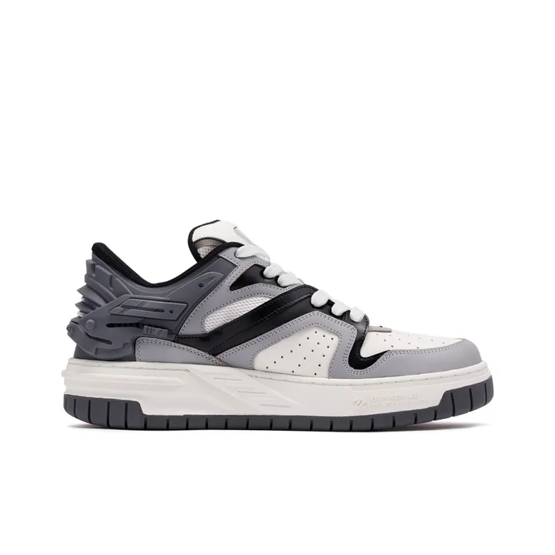 OGR Low-Top Stylish Skateboarding Shoes Unisex Shark Fin Gray-1
