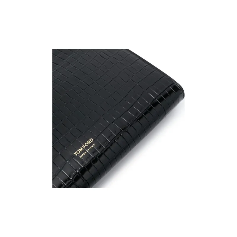 TOM FORD Calfskin Clutch Men's Black-3