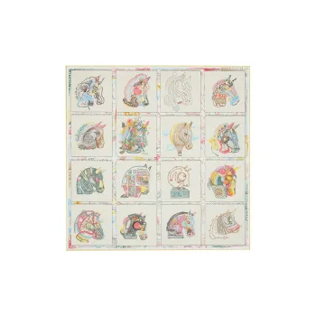 HERMES Prism Of The Noble Steed Silk Scarves Women's