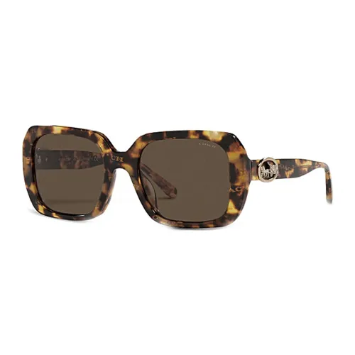COACH Plate Frame Square Sunglass Women's Brown