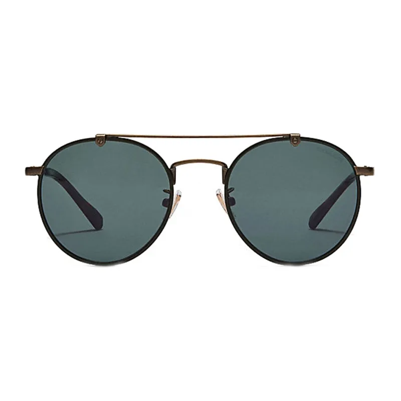 COACH Metal Frame Round Sunglass Women's Gold/Green-1