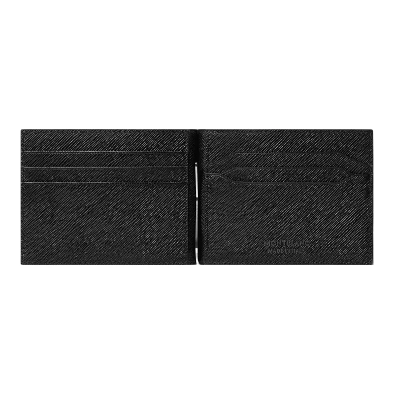 MONTBLANC Saffiano Print Full Grain Cow Leather Wallet Men's Black-2