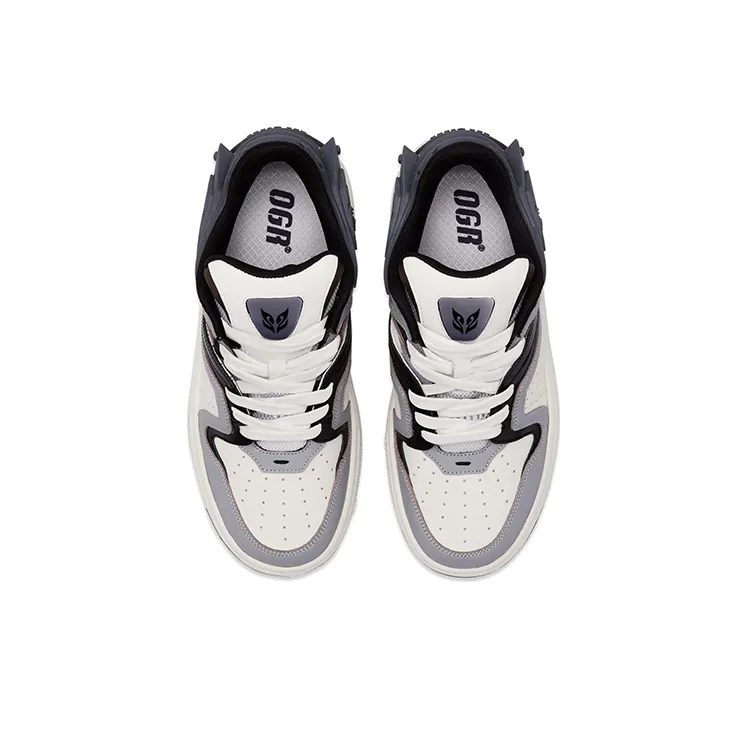 OGR Low-Top Stylish Skateboarding Shoes Unisex Shark Fin Gray-3