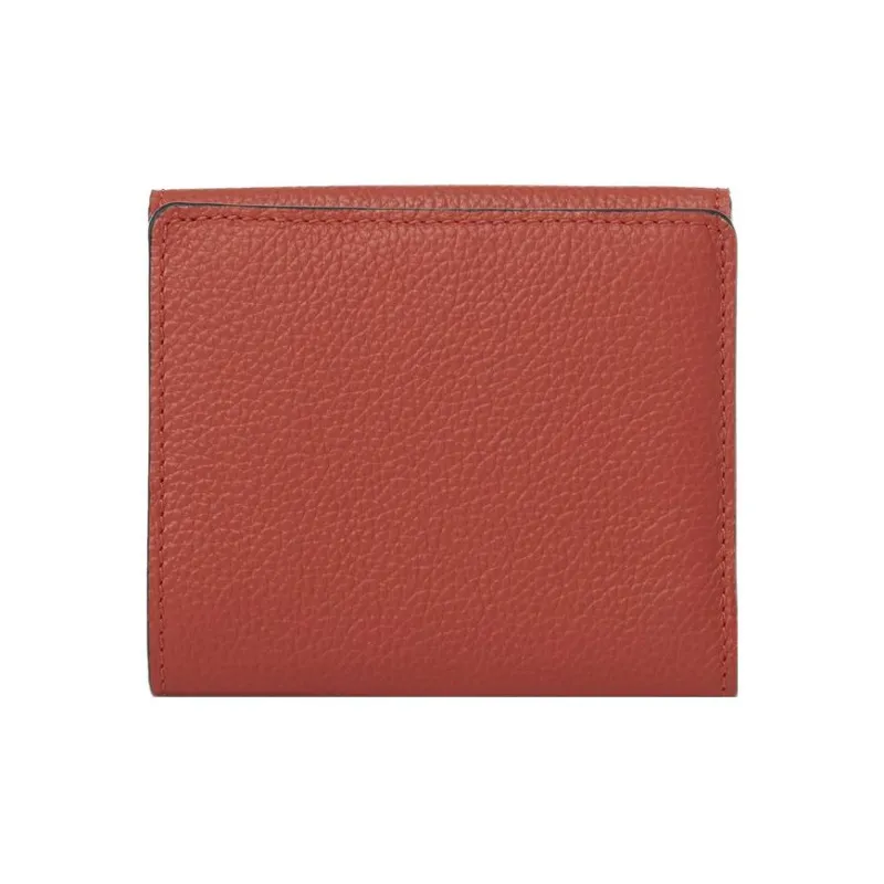 Chloe Marcie Grained Calfskin Wallet Women's Ochre Red-1