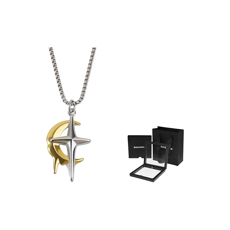 MAGICPOLE Necklaces Unisex Melting Star Moon Necklace-0